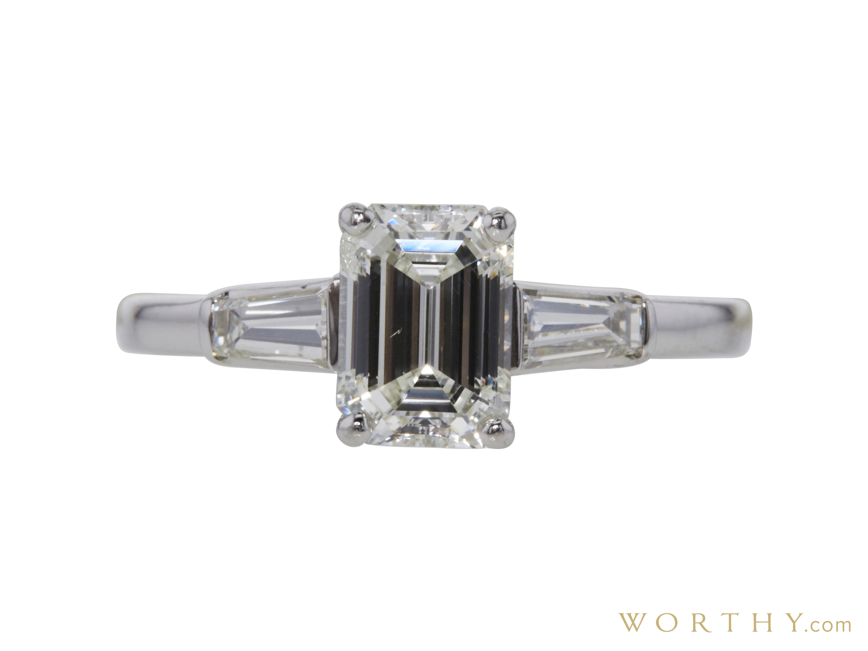 1.50 ct. Emerald Cut 3 Stone Ring | Sold For $4,003 | Worthy.com