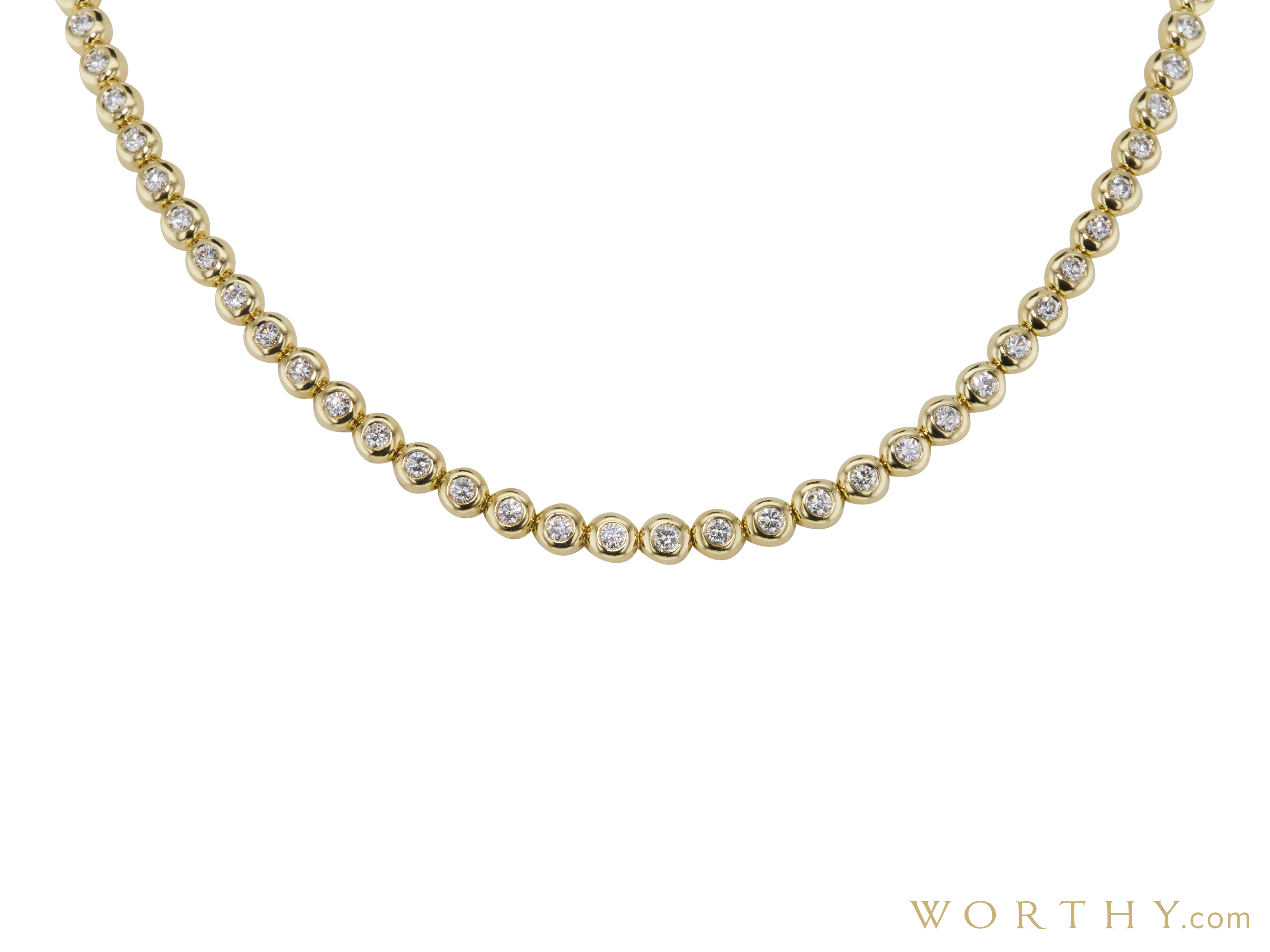 Tiffany & Co. 18K Yellow Gold Diamond Bubble Motif Necklace 16 1/8in ...