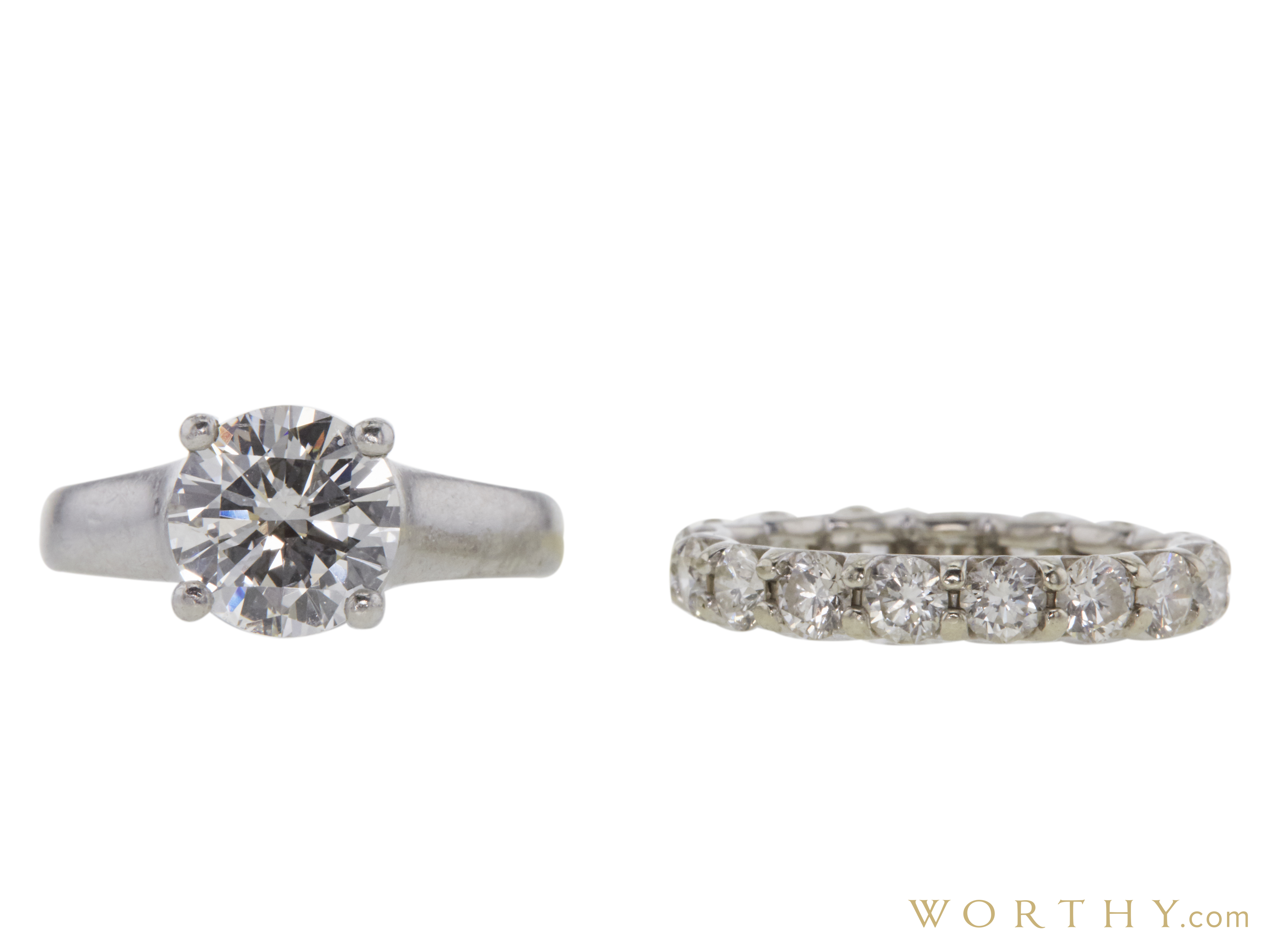 2.01 ct. Round Cut Bridal Set Ring | Sold For $12,000 | Worthy 2.01 ct. Round Cut Bridal Set Ring | Sold For $12,000 | Worthy