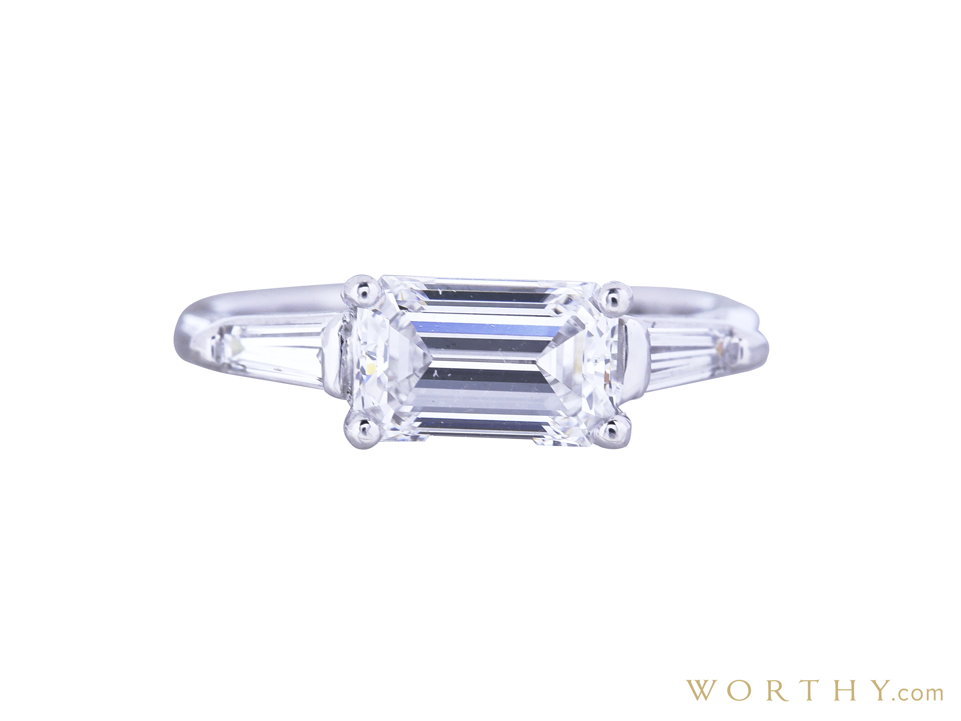 1.60 ct. Emerald Cut 3 Stone Ring Sold For 6,216