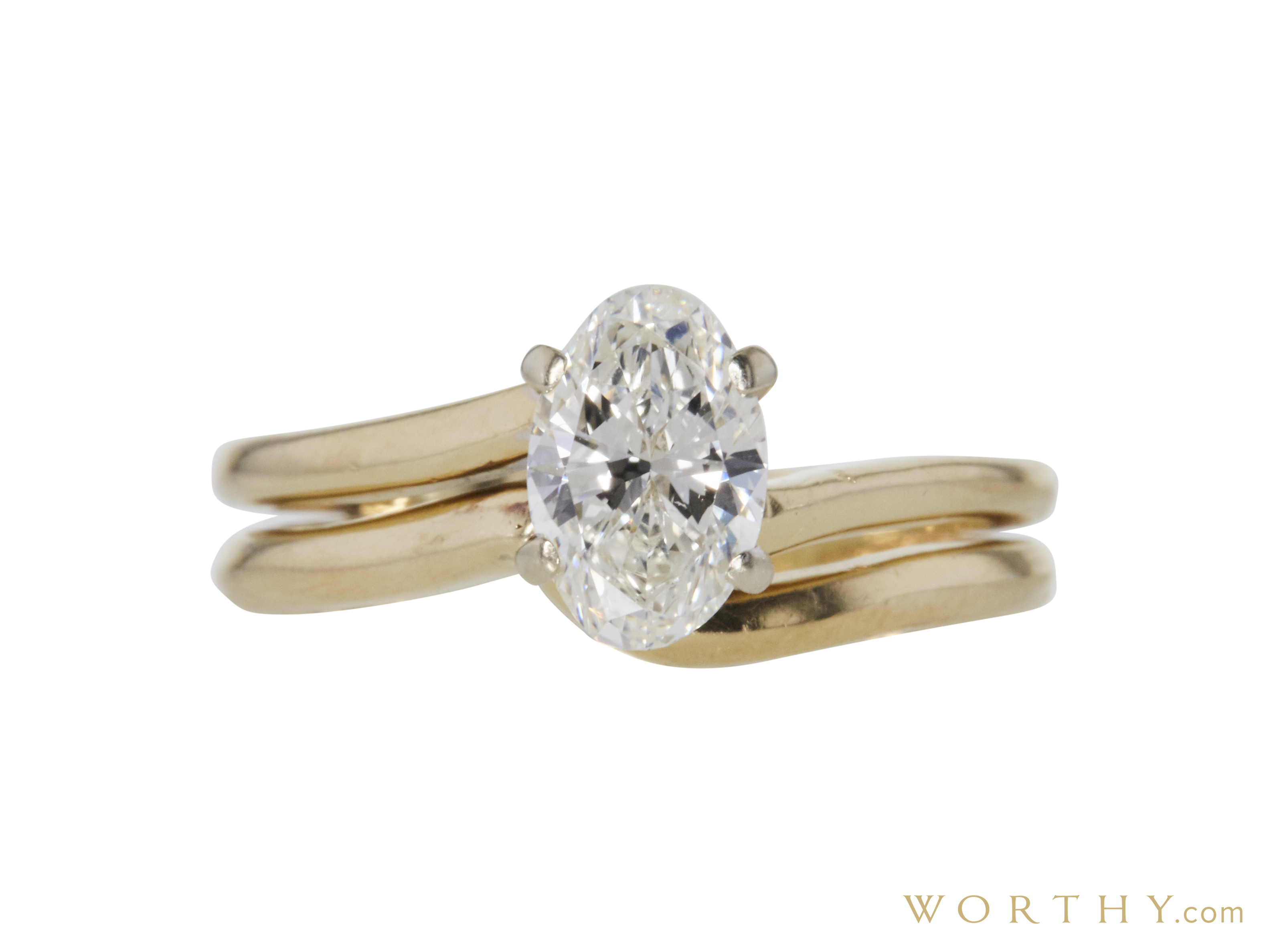 0.80 ct. Oval Cut Bridal Set Ring Sold For 1,091