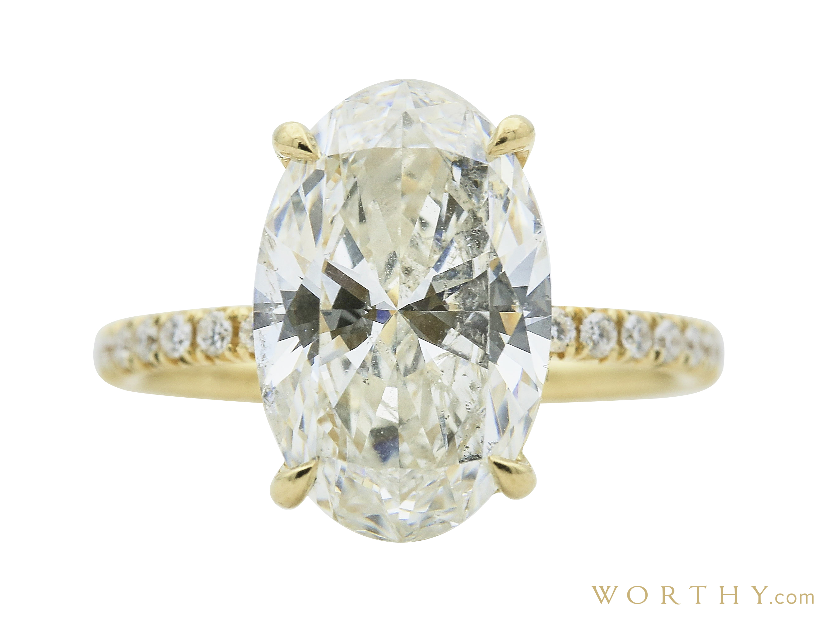 3.68 ct. Oval Cut Halo Ring | Sold For $24,046 | Worthy.com