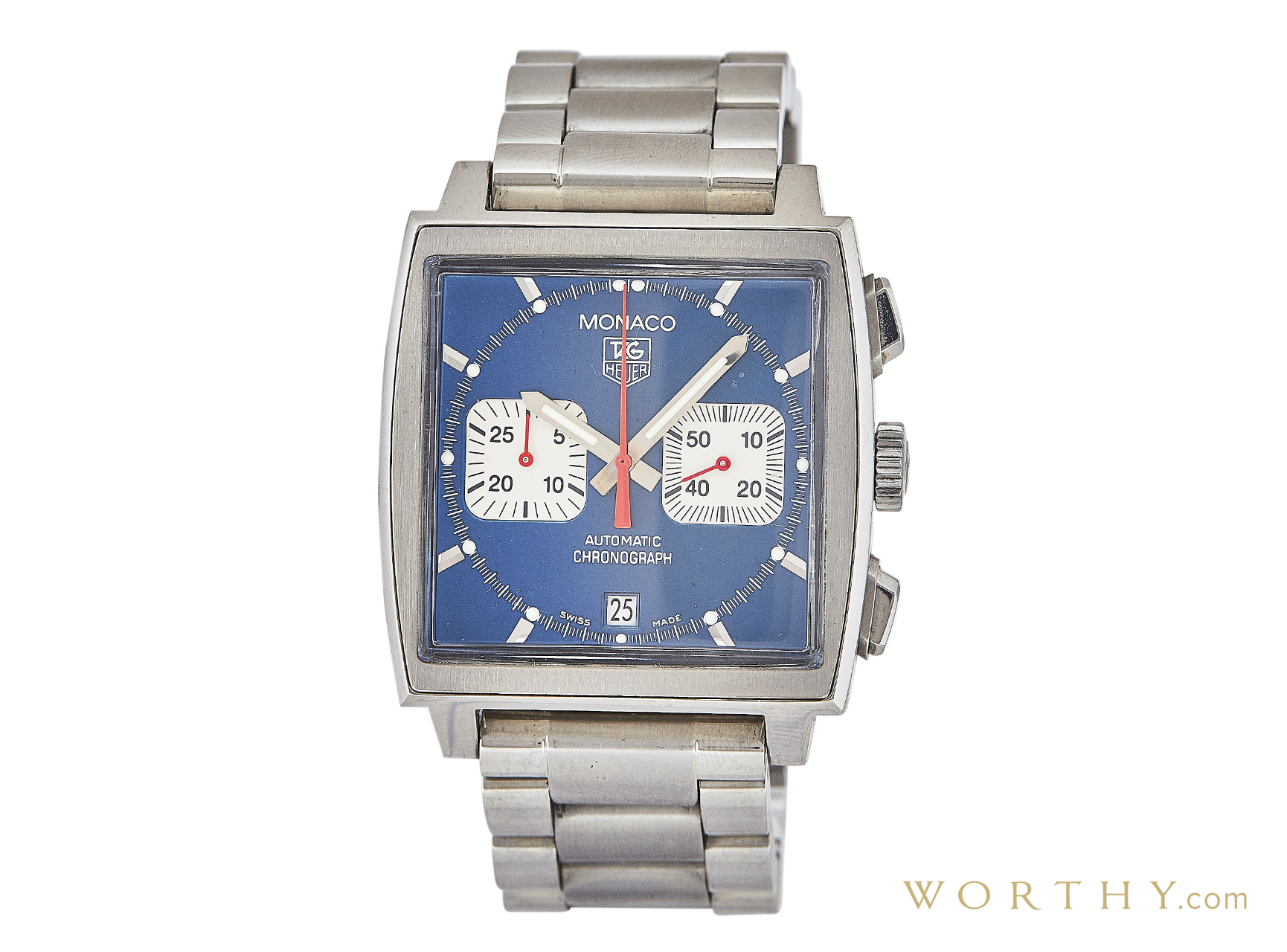 Watch TAG Heuer Monaco CW2113 0 Sold For 1 455 Worthy Com