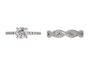 GIA 0.90 CT Round Cut Bridal Set Ring, G, VS2 GIA 0.90 CT Round Cut Bridal Set Ring, G, VS2