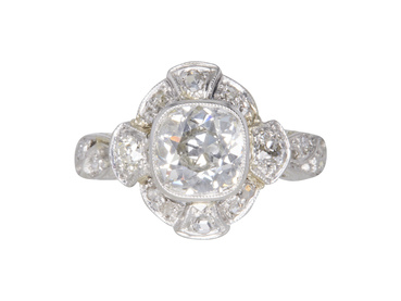 1.68 CT Cushion Modified Cut Halo Ring, G-H, I1 1.68 CT Cushion Modified Cut Halo Ring, G-H, I1