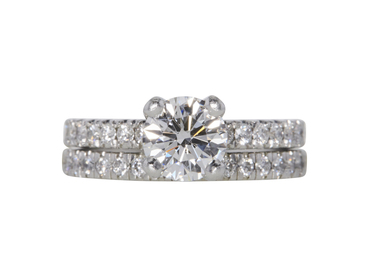 GIA 1.07 CT Round Cut Bridal Set Ring, F, VS1 GIA 1.07 CT Round Cut Bridal Set Ring, F, VS1