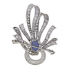 Diamond & star Sapphire Gold Brooch Pin #2