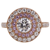 1.01 ct. Round Cut Halo Ring, Faint Pink, IF #1