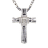 14K White Gold Diamond Cross Pendant and Chain #1