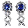 6.35 CTTW Sapphire and Diamond Drop Earrings #1
