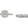 0.95 ct. Cushion Cut Bridal Set Ring, H, SI2 #3