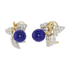 Tiffany & Co. Jean Schlumberger Three Leaves Earrings 18k, Platinum, Diamond, and Lapis #2