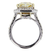 4.38 ct. Radiant Cut Halo Ring, Natural Fancy Yellow, VS1 #4