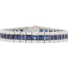 Princess Cut Link Bracelet, Blue, Slightly-Moderately Included #1