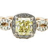 1.35 - 1.50 ct. Princess Cut Halo Ring, Fancy Light Yellow, VS2-SI1 #1