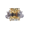 8.74 ct. Emerald Cut 3 Stone Ring, Fancy Yellow, SI1 #3