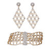 Tacori Gold and Diamond Bracelet and Earring Set #1