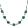 9.27 - 10.31 CTTW Oval Mixed Cut Emerald and 7.51 - 8.35 CTTW Diamond Necklace 18K White Gold #1