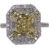 4.38 ct. Radiant Cut Halo Ring, Natural Fancy Yellow, VS1 #3