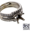 1.02 ct. Princess Cut Bridal Set Ring #3