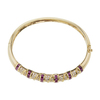 Diamond & Ruby Bangle Bracelet, I-J, I1-I2 #2