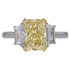 2.55 ct. Radiant Cut 3 Stone Ring, Fancy Light Yellow, VS1 #1