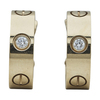 Cartier LOVE Hoop Earrings, Classic Model, 2 Diamonds In 18K Yellow Gold #1