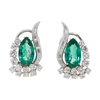Pear Cut Stud Earrings, Green, Moderately-Highly Included #1