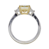 2.55 ct. Radiant Cut 3 Stone Ring, Fancy Light Yellow, VS1 #2