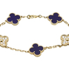 Van Cleef & Arpels Vintage Alhambra bracelet, 5 motifs, 18K Yellow Gold, Diamond and Lapis Lazuli #1