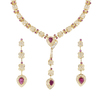 Ruby and Diamond Necklace and Earring Set #1