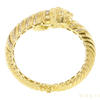 Diamond & Ruby Gold Lion Bangle Bracelet in 18K #2