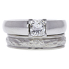 0.66 ct. Princess Cut Bridal Set Ring, H-I, VVS2 #1
