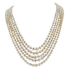 Japanese Akoya Creamy Pink Cultured Pearl 5 Row Necklace with 18K Yellow Gold Clasp #1