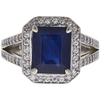 3.37 ct. Emerald Cut Solitaire Ring, Blue, Moderately Included #1