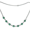 9.27 - 10.31 CTTW Oval Mixed Cut Emerald and 7.51 - 8.35 CTTW Diamond Necklace 18K White Gold #3