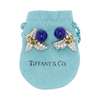 Tiffany & Co. Jean Schlumberger Three Leaves Earrings 18k, Platinum, Diamond, and Lapis #3