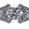 1.01 ct. Round Cut Bridal Set Ring, I, I1 #4