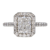 1.70 ct. Radiant Cut Halo Ring, E, VS2 #3