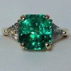 3.84 ct. Square Emerald Cut 3 Stone Ring #1