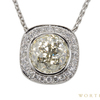 10.01 ct. CROWN OF LIGHT, ROUND DOME TOP MODIFIED BRILLIANT CUT, 14K WHITE GOLD PENDANT NECKLACE, O-P Very Light Yellow, VS2-SI1 #1