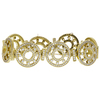 18K Yellow Gold Diamond Pave <Open Circle Motif> Bracelet #1