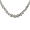 18K GOLD LINK GRADUATED ROUND DIAMOND CLUSTER NECKLACE- 16.25IN #1