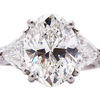 5.06 ct. Oval Cut 3 Stone Ring, H, SI2 #3