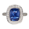 2.95 ct. Cushion Cut Halo Ring, Blue, Moderately Included #1