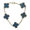 Van Cleef & Arpels Vintage Alhambra bracelet, 5 motifs, 18K Yellow Gold and Agate #1