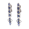 Drop Earrings, Blue, Moderately-Highly Included #2