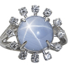 8 ct. Star Sapphire and Diamond Ring Platinum Schreve Crump #1