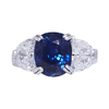 4.20 ct. Cushion Cut Solitaire Ring, Blue, Moderately Included #1