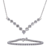 Round Cut Diamond Pendant Necklace, and Diamond Tennis Bracelet #2